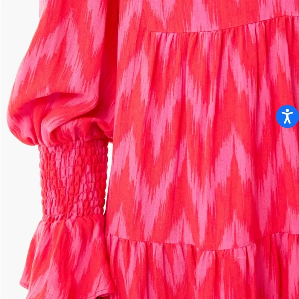 NWOT Tuckernuck Pomander Place Hot Pink Ikat Kenzo Dress, M - Picture 9 of 9